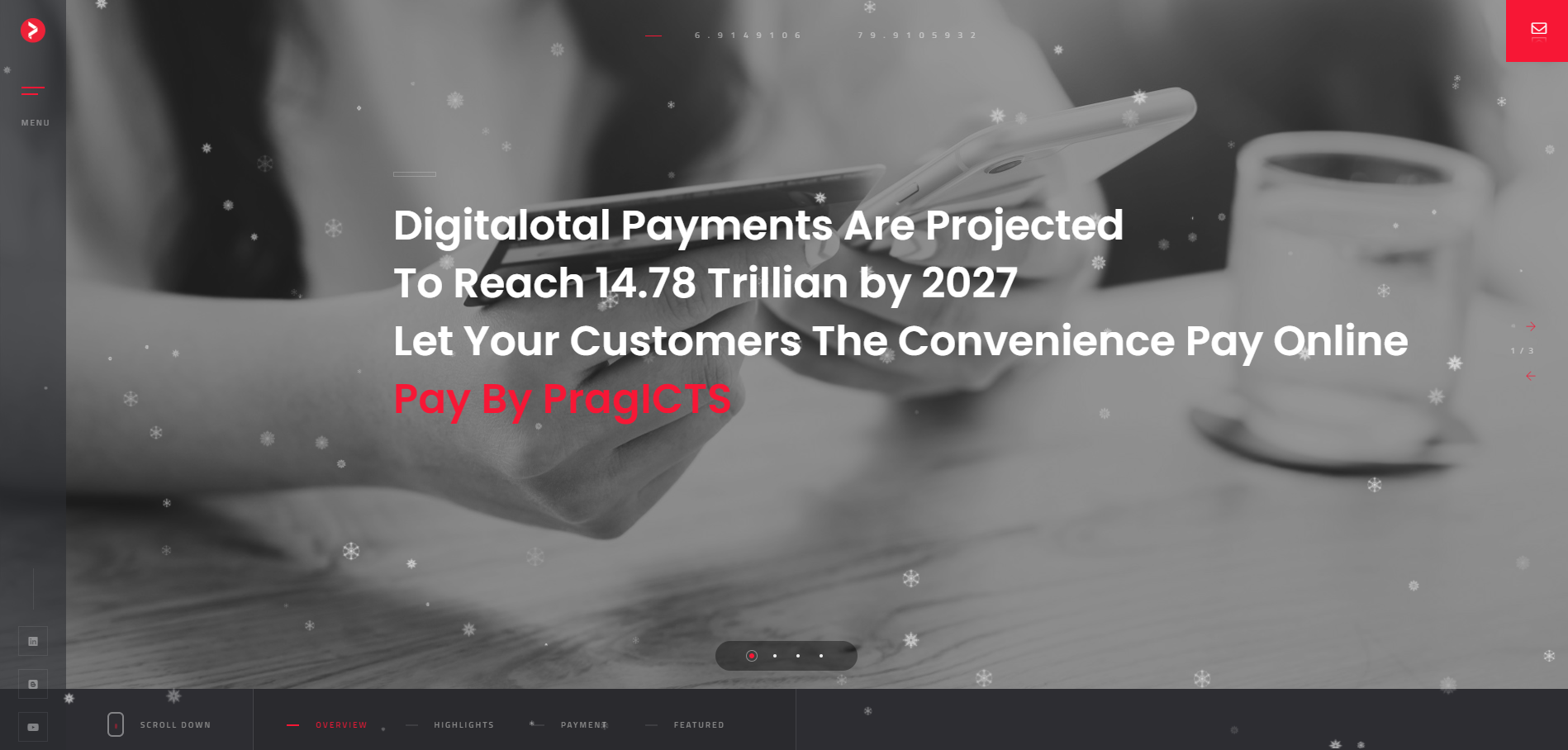 Online presence implementation including website design and development for the Pay Platform of PragICTS.